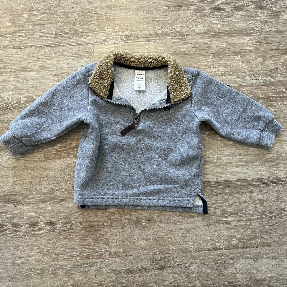 Carter's Gray Quarter-Zip Sweatshirt for Cozy Comfort